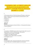 California Life&comma; Accident & Health Insurance Exam Questions & Answers with Rationales 2024&ndash;2026 &vert; A&plus; Verified Study Guide