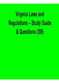 Virginia Laws and Regulations 2026 Update &ndash; Study Guide & Questions &lpar;SB&rpar;