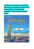 Test Bank for Principles of Geotechnical Engineering&comma; 10th Edition by Braja M&period; Das&sol; Comprehensive Civil Engineering Geotechnical Exam Resource&sol;Updated version