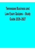 Tennessee Business and Law Exam Quizzes 2026&ndash;2027 Update &ndash; Study Guide & Practice Questions