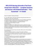 WGU D220 Nursing Informatics Final Exam Actual Exam 2026&sol;2027 &ndash; Complete Questions and Answers with Detailed Rationales &ndash; Pass Guaranteed &ndash; A&plus; Graded