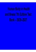 Human Body in Health and Illness 7th Edition 2026&ndash;2027 Update &ndash; Test Bank Questions & Answers