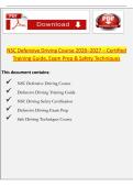 NSC Defensive Driving Course 2026&ndash;2027 &ndash; Certified Training Guide &vert; Exam Prep & Safety Techniques Pack