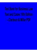 Test Bank for Business Law Text and Cases 16th Edition 2026 Update &ndash; Clarkson & Miller PDF