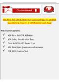 NSC First Aid&comma; CPR & AED Final Quiz 2026&ndash;2027 &ndash; Verified Questions & Answers &vert; Certification Exam Prep Pack