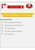 NSC Quiz 2026&ndash;2027 &ndash; Verified Questions & Answers &vert; National Safety Council Exam Prep & Practice Test