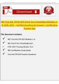 NSC First Aid&comma; CPR & AED Check Your Knowledge &lpar;Modules 1&ndash;4&rpar; 2026&ndash;2027 &ndash; Verified Questions & Answers &vert; Certification Practice Test