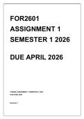 FOR2601 Assignment 1  2026 &vert; Due April 2026  - Distinction Guaranteed