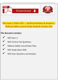 NSC Exam 2 2026&ndash;2027 &ndash; Verified Questions & Answers &vert; National Safety Council Study Guide & Practice Test