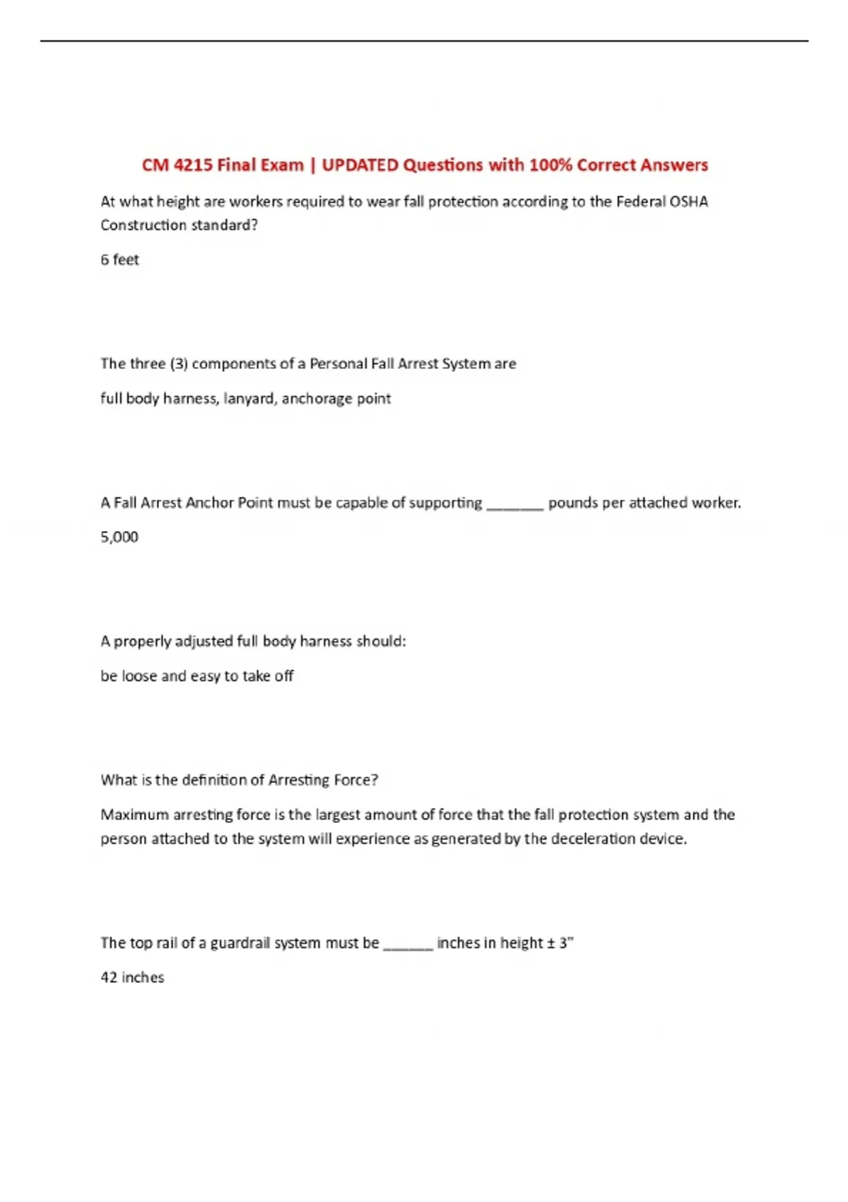 CM 4215 Final Exam | UPDATED Questions with 100% Correct Answers - CM ...