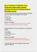 Nurse Practitioner Certification Exam  Preparation Newest With Complete  Questions And Correct Detailed Answers&vert;  Brand New Version 