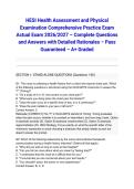 HESI Health Assessment and Physical Examination Comprehensive Practice Exam Actual Exam 2026&sol;2027 &ndash; Complete Questions and Answers with Detailed Rationales &ndash; Pass Guaranteed &ndash; A&plus; Graded