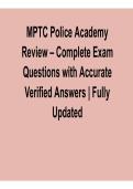 MPTC Police Academy Review 2026 Update &ndash; Complete Exam Questions with Verified Answers