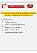 NSC Exam Study Guide 2026&ndash;2027 &ndash; Verified Questions & Answers &vert; National Senior Certificate Prep