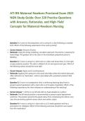ATI RN Maternal Newborn Proctored Exam 2023 NGN Study Guide&colon; Over 320 Practice Questions with Answers&comma; Rationales&comma; and High-Yield Concepts for Maternal-Newborn Nursing