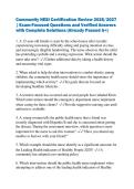 Community HESI Certification Review 2026&sol;2027 &vert; Exam-Focused Questions and Verified Answers with Complete Solutions &lpar;Already Passed A&plus;&rpar;