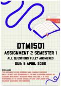 DTM1501 Assignment 2 Semester 1 Memo &vert; Due 9 April 2026
