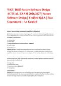 WGU D487 Secure Software Design ACTUAL EXAM 2026&sol;2027 &vert; Secure Software Design &vert; Verified Q&A &vert; Pass Guaranteed - A&plus; Graded