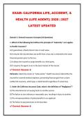 EXAM&colon; CALIFORNIA LIFE&comma; ACCIDENT&comma; & HEALTH &lpar;LIFE AGENT&rpar;&vert; 2026 &vert; 2027 LATEST UPDATED