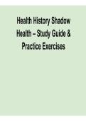 Health History Shadow Health 2026 Update &ndash; Study Guide & Practice Exercises with Verified Answers
