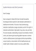 Qualified Medication Aide &lpar;QMA&rpar; Indiana State ACTUAL EXAM QUESTIONS AND CORRECT DETAILED ANSWERS LATEST UPDATE THIS YEAR&period;pdf