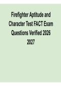 Firefighter Aptitude and Character Test &lpar;FACT&rpar; 2026&ndash;2027 &ndash; Verified Exam Questions and Answers