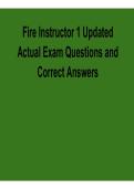 Fire Instructor 1 &ndash; Updated Actual Exam Questions and Correct Answers 2026