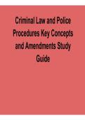 Criminal Law and Police Procedures &ndash; Key Concepts and Amendments 2026 Update &ndash; Study Guide with Verified Answers