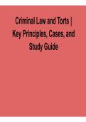 Criminal Law and Torts &ndash; Key Principles&comma; Cases&comma; and Study Guide 2026 Update