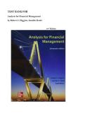 Test Bank for Analysis for Financial Management&comma; 13th Edition by Robert Higgins