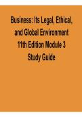 Business&colon; Its Legal&comma; Ethical&comma; and Global Environment 11th Edition &ndash; Module 3 Study Guide 2026 Update