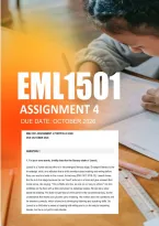 EML1501 Assignment 4 Portfolio Semester 2 Answers 2026  - Due October 2026