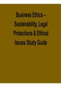Business Ethics &ndash; Sustainability&comma; Legal Protections & Ethical Issues 2026 Update &ndash; Study Guide with Verified Answers