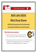 BSN 266 &lpar; &ndash; MedSurg Nursing&rpar; &vert; HESI Exam &num;2 Complete Study Guide & Verified Answers PDF