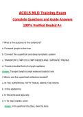 ACOLS MLD Training Exam Actual 2026 &sol; 2027 Questions with Verified Answers Grade A&plus; Guarantee