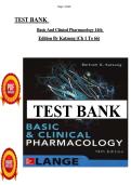 Test Bank&colon; Basic and Clinical Pharmacology &lpar;14th Edition&rpar; &ndash; Bertram G&period; Katzung