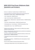 MSIS 3223 Final Exam Oklahoma State Questions and Answers