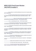 MSIS 3223 Final Exam Review OKSTATE-Graded A