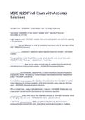MSIS 3223 Final Exam with Accurate Solutions