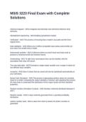 MSIS 3223 Final Exam with Complete Solutions