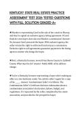KENTUCKY STATE REAL ESTATE PRACTICE ASSESSMENT TEST 2026 TESTED QUESTIONS WITH FULL SOLUTION GRADED A&plus;