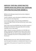 KENTUCKY STATE REAL ESTATE PRACTICE CERTIFICATION EVALUATION 2026 QUESTIONS WITH PRACTICE SOLUTION GRADED A&plus;