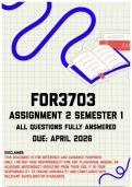 FOR3703 Assignment 2 Semester 1 Memo &vert; Due April 2026