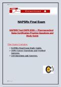NAPSRx Final Exam NAPSRX Test CNPR 2022 &mdash; Pharmaceutical Sales Certification Practice Questions and Study Guide