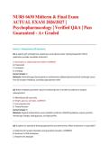 NURS 6630 Midterm & Final Exam ACTUAL EXAM 2026&sol;2027 &vert; Psychopharmacology &vert; Verified Q&A &vert; Pass Guaranteed - A&plus; Graded