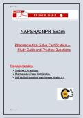 NAPSR&sol;CNPR Exam &mdash; Pharmaceutical Sales Certification &mdash; Study Guide and Practice Questions