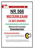 &lpar;Midterm & Final Exams&rpar; NR 566 Pharmacology &ndash; Chamberlain Package Bundle &lpar;Digital Download&rpar;