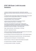 STAT 330 Exam 1 with Accurate Solutions