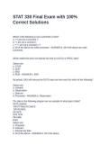 STAT 330 Final Exam with 100&percnt; Correct Solutions