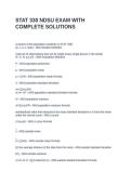 STAT 330 NDSU EXAM WITH COMPLETE SOLUTIONS